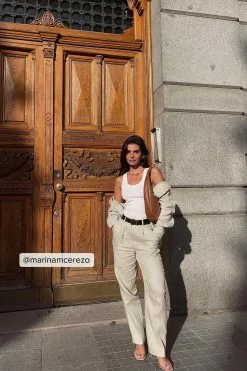 NA-KD Classic Linen-Blend High Waist Suit Pants