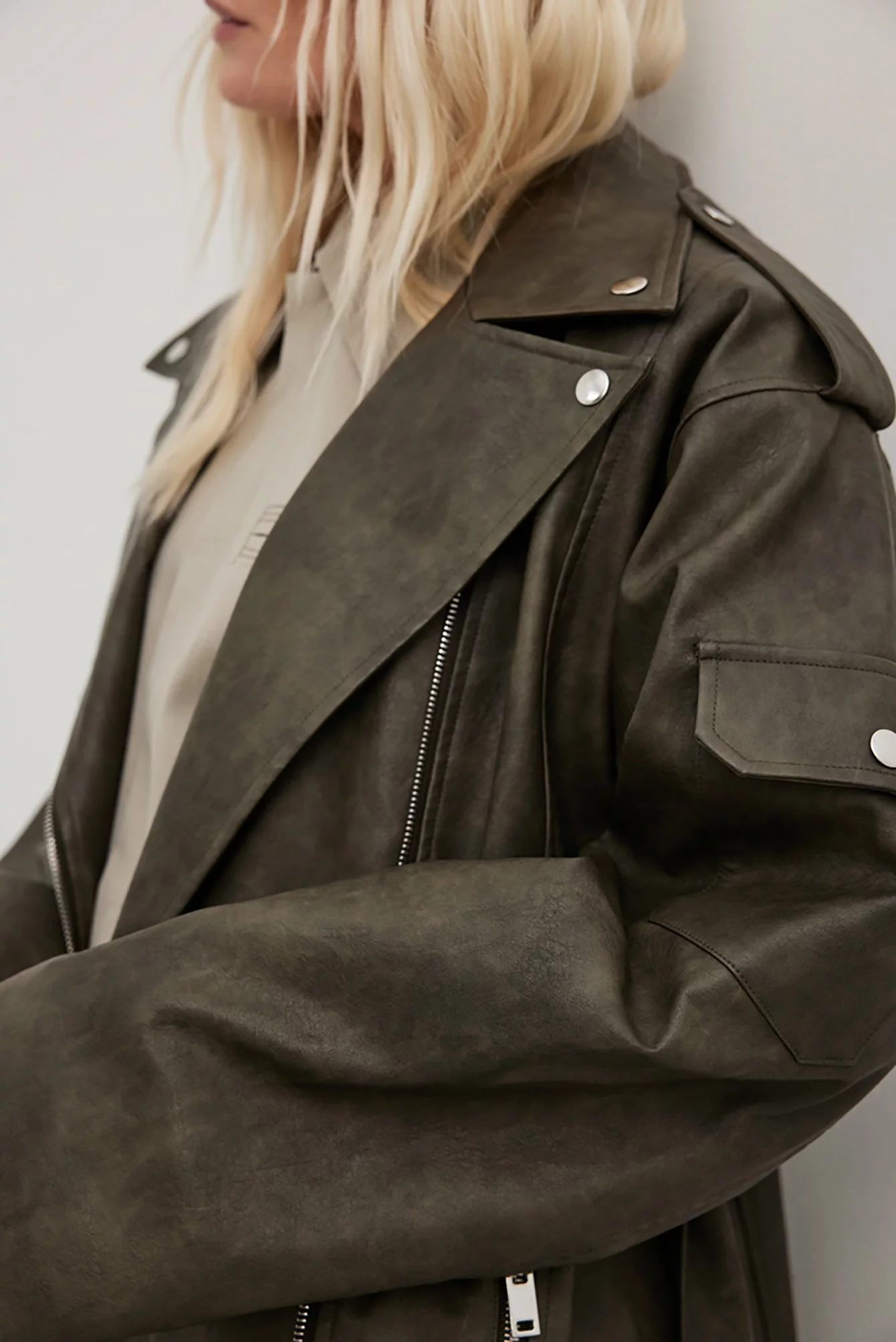 Picked By Hanna Schönberg Maxi Biker PU Jacket - Image 5