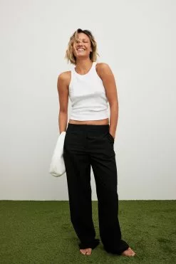 NA-KD Classic Melange Mid Rise Suit Pants