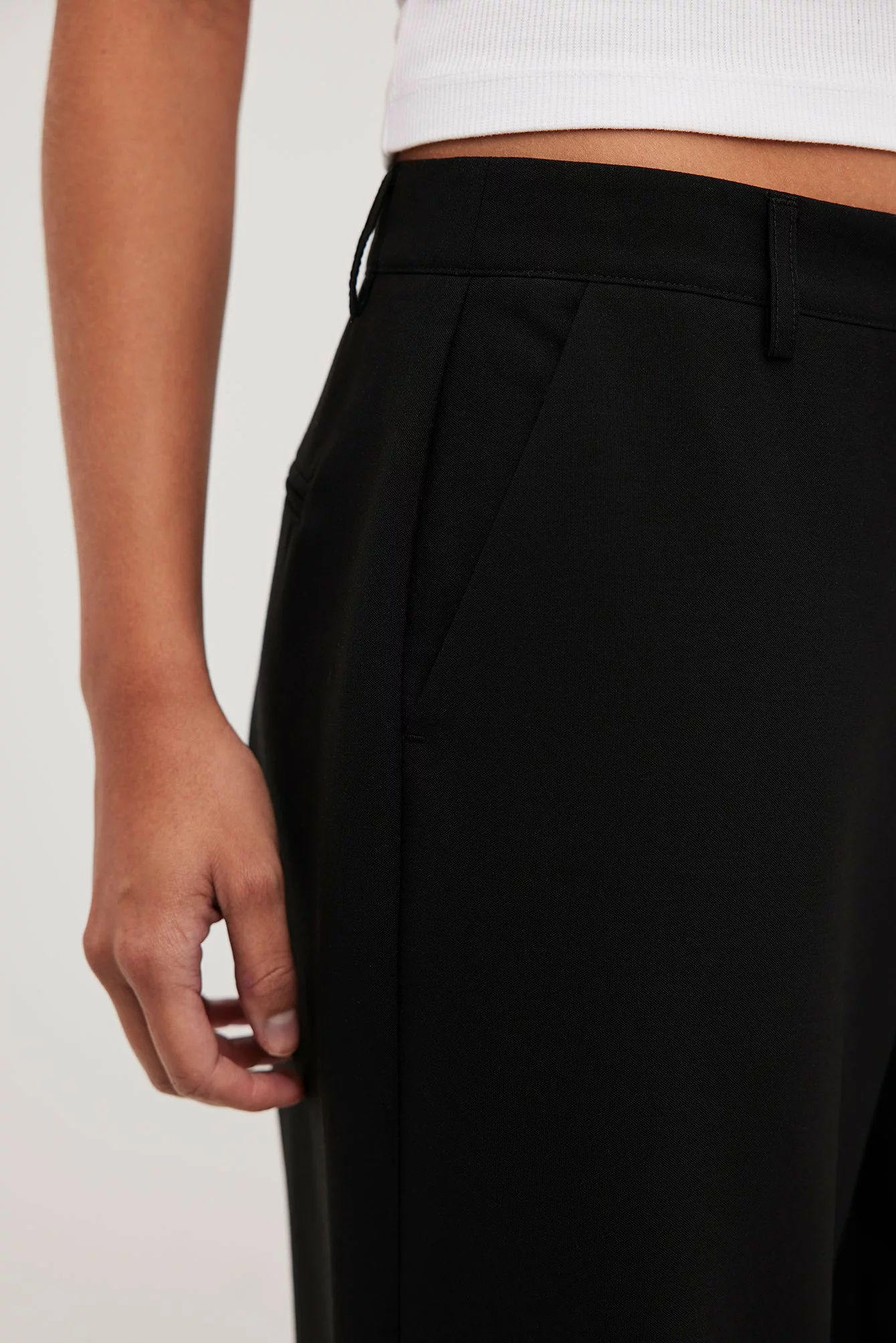 NA-KD Classic Melange Mid Rise Suit Pants - Image 4