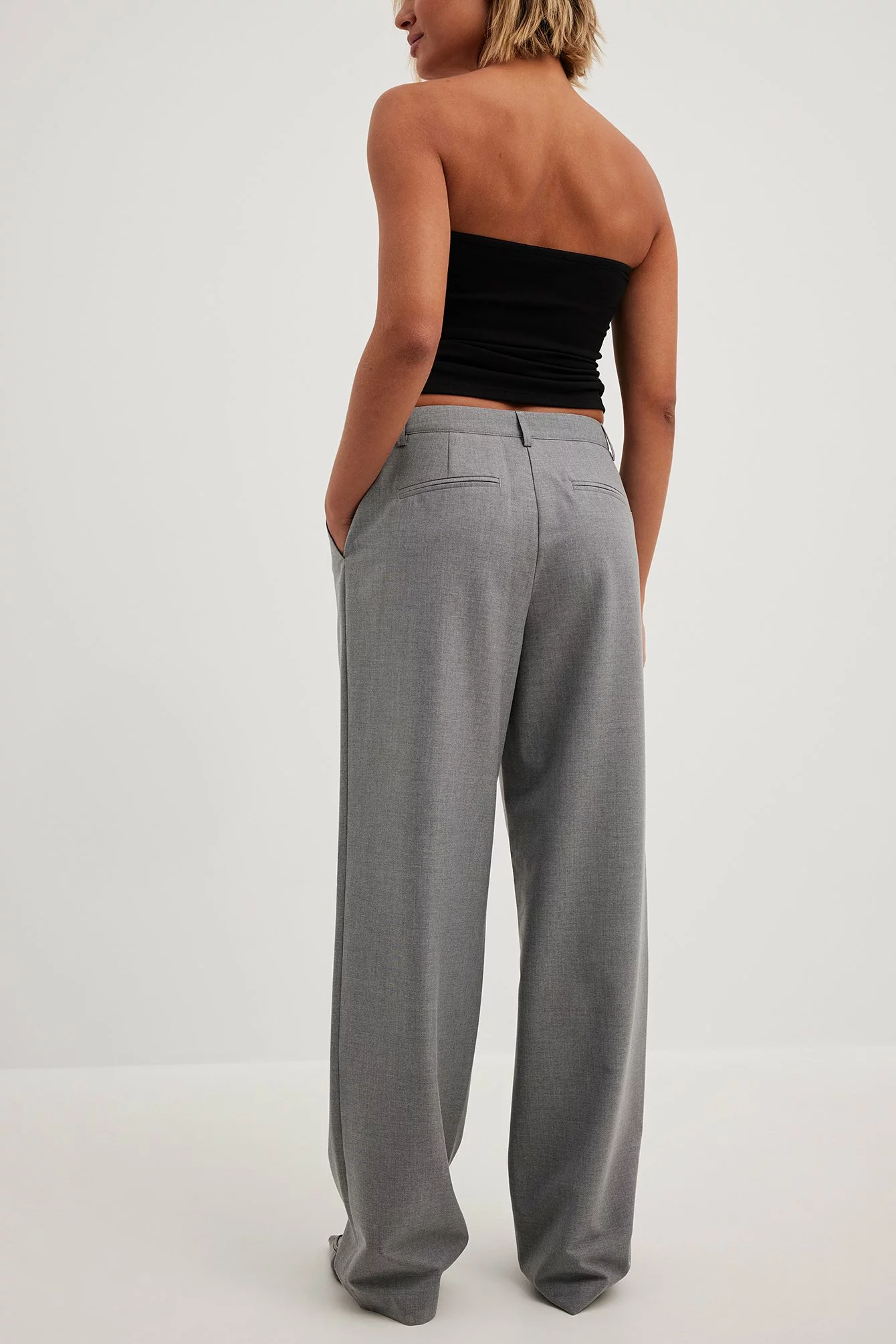 NA-KD Classic Melange Mid Rise Suit Pants - Image 7