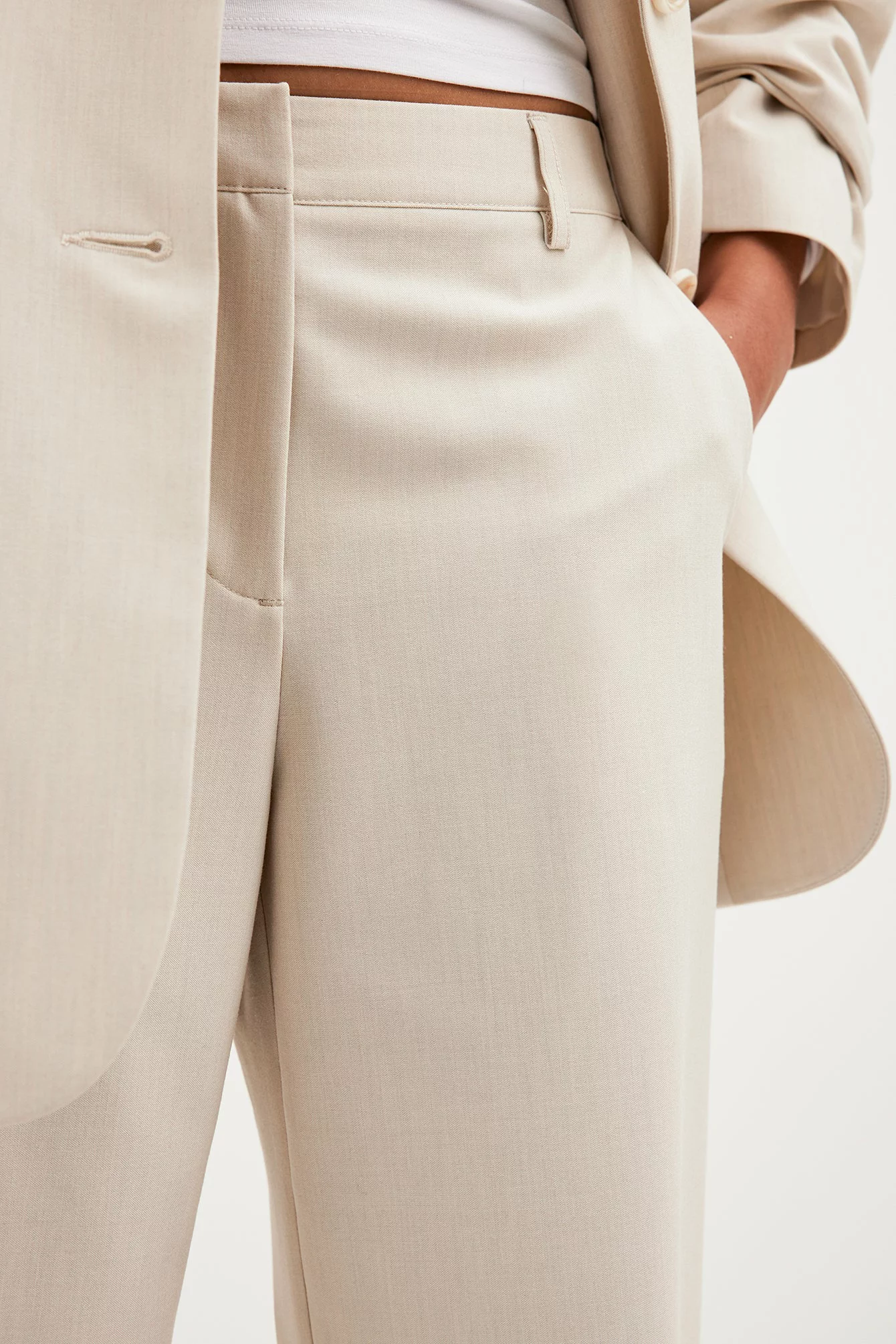 NA-KD Classic Melange Mid Rise Suit Pants - Image 14