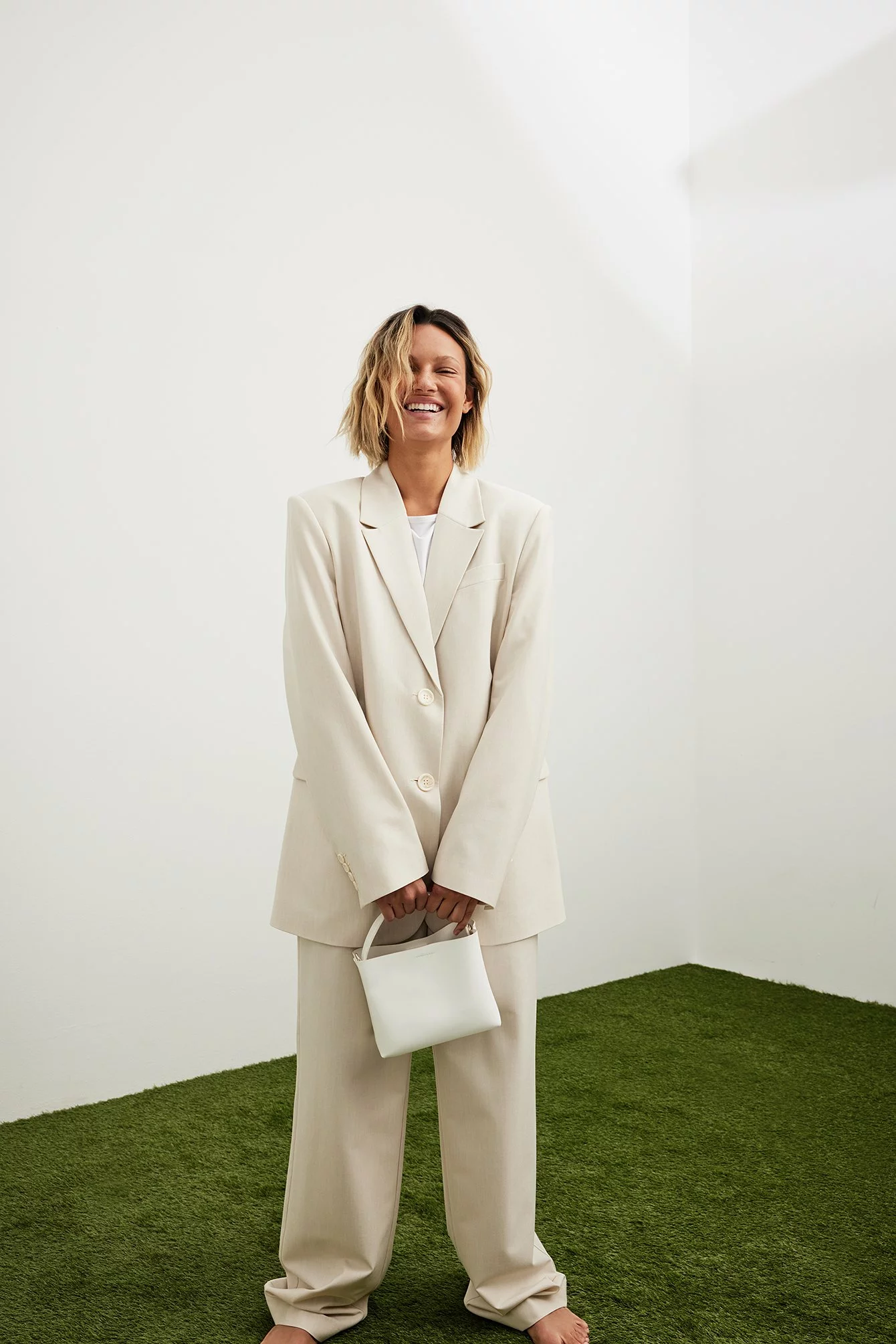 NA-KD Classic Melange Mid Rise Suit Pants - Image 10