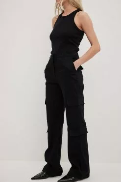 NA-KD Trend Mid Waist Cargo Pocket Pants