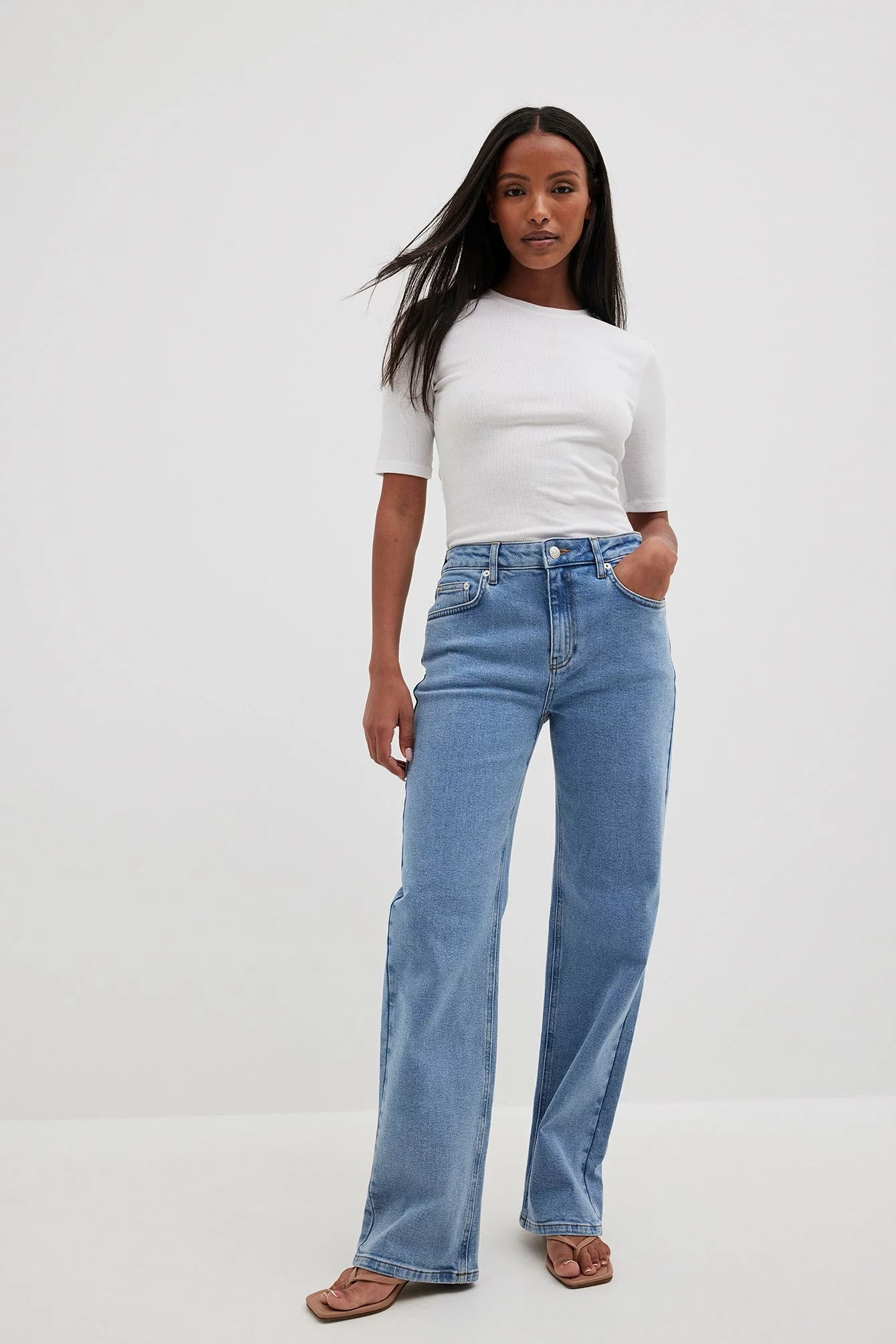 Stephsa X NA-KD Mid Waist Denim - Image 8