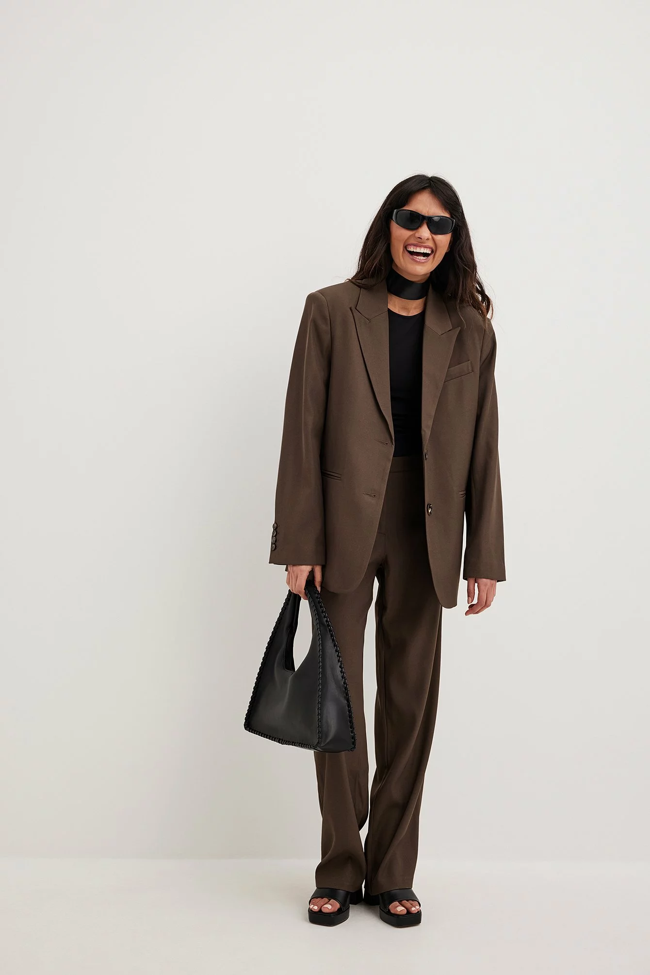 NA-KD Trend Mid Waist Regular Suit Pants - Image 4