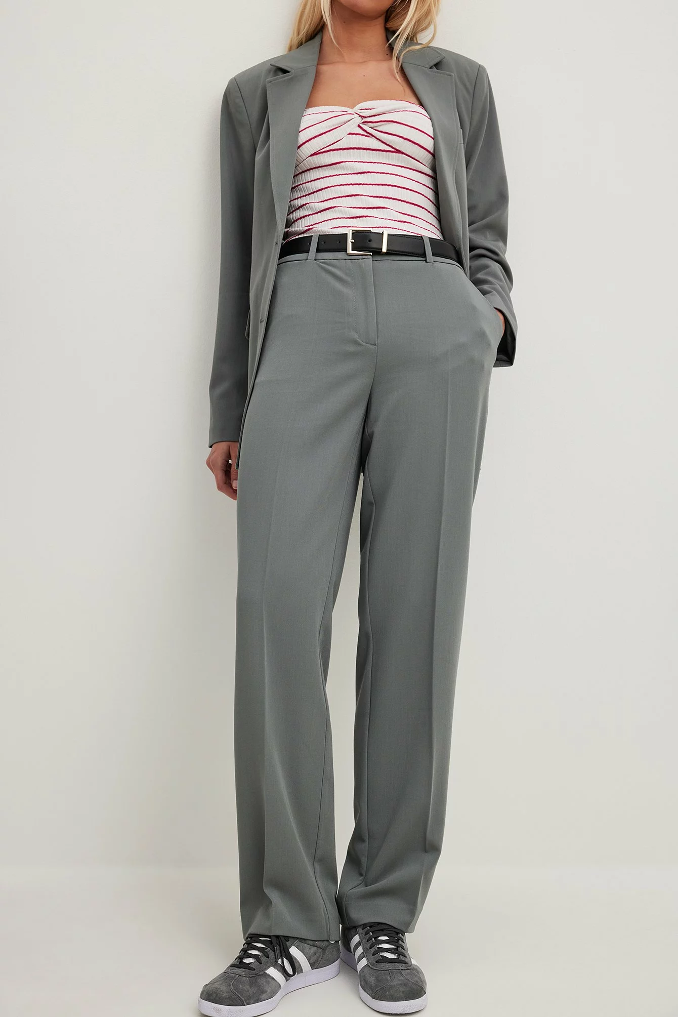 NA-KD Classic Mid Waist Straight Leg Suit Pants - Image 12