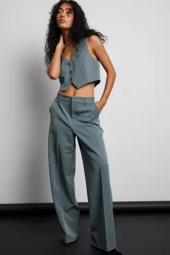 Mimi A.R X NA-KD Mid Waist Straight Trousers
