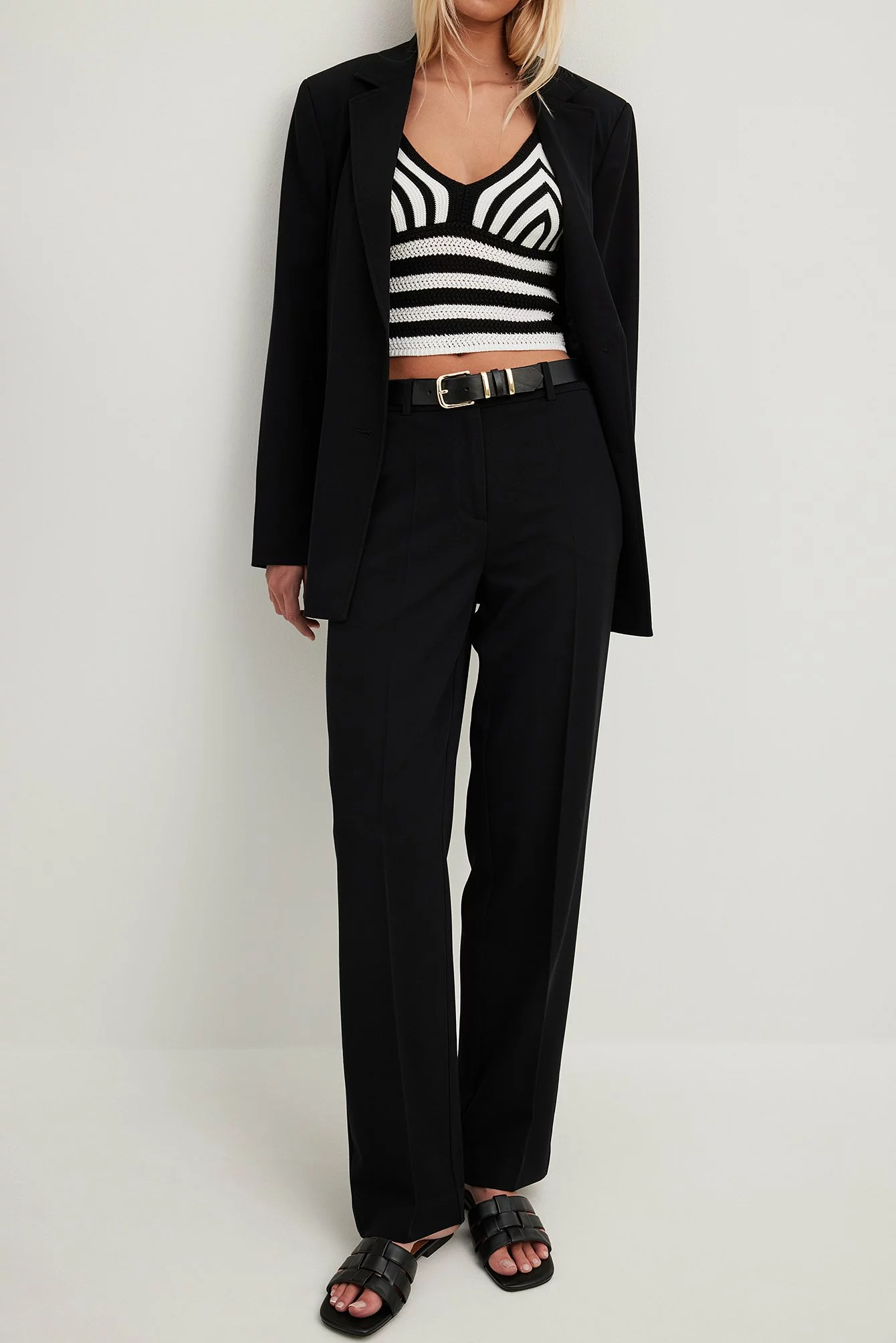 NA-KD Classic Mid Waist Straight Leg Suit Pants - Image 2
