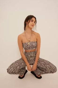 NA-KD Trend Printed Bootcut Denim