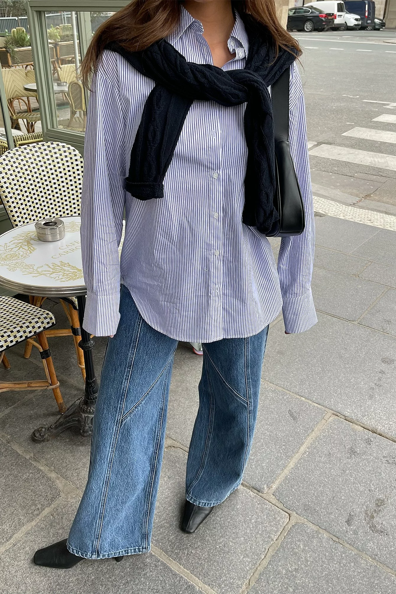 Mimi A.R X NA-KD Contrast Detail Mid Blue Denim