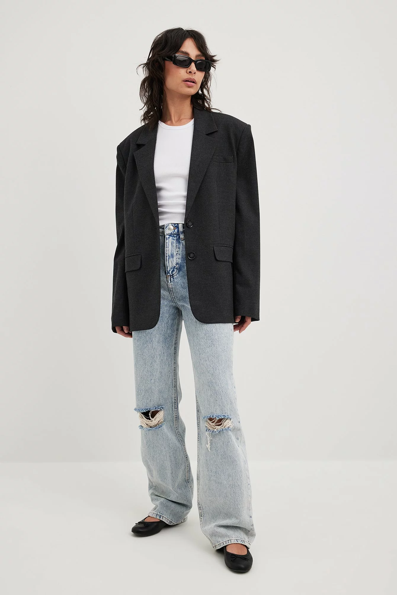 NA-KD Wide Leg Destroyed Jeans - Image 18