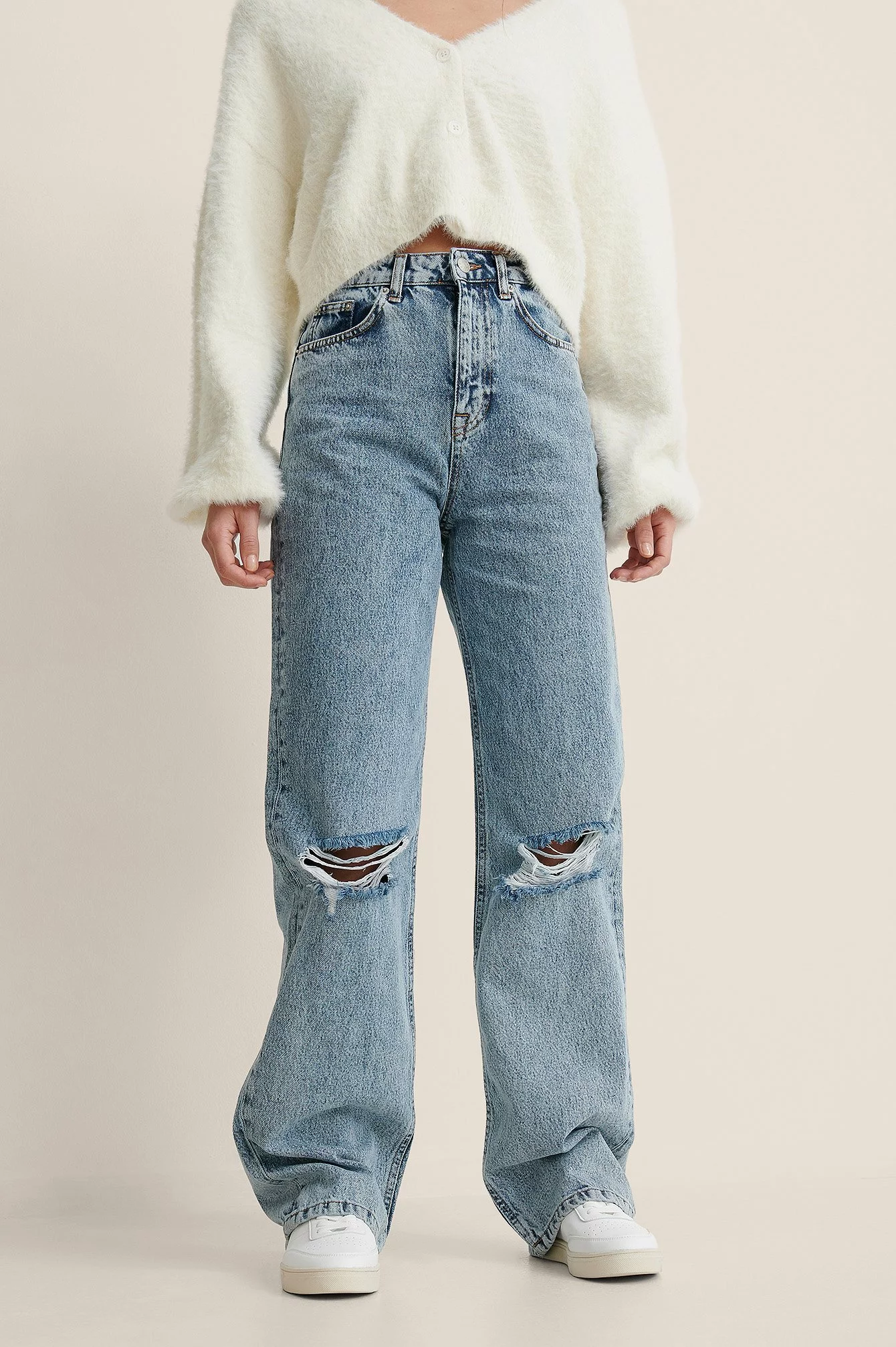 NA-KD Wide Leg Destroyed Jeans - Image 9