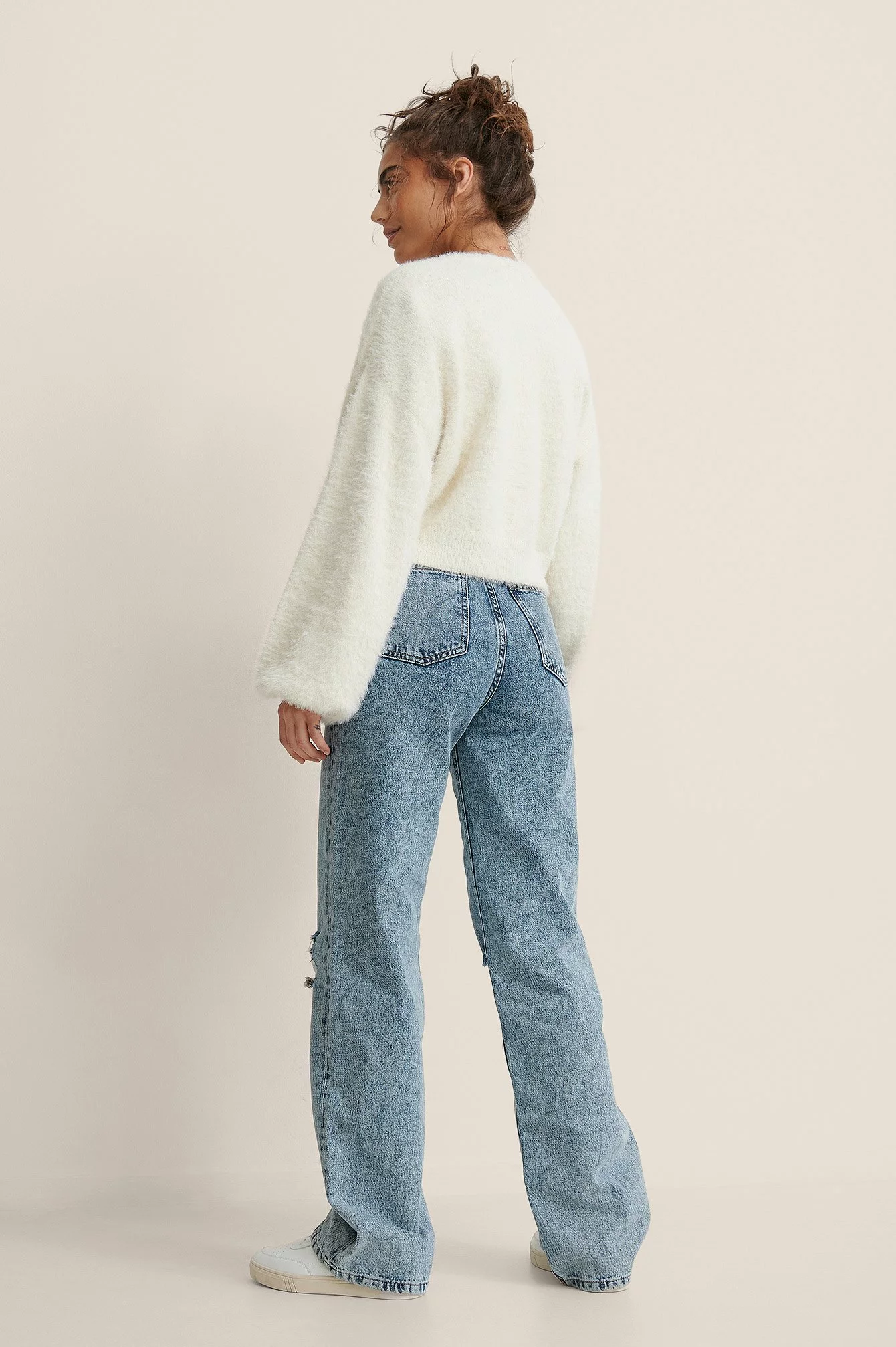 NA-KD Wide Leg Destroyed Jeans - Image 8