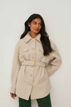 NA-KD Belted Chest Pocket Jacket