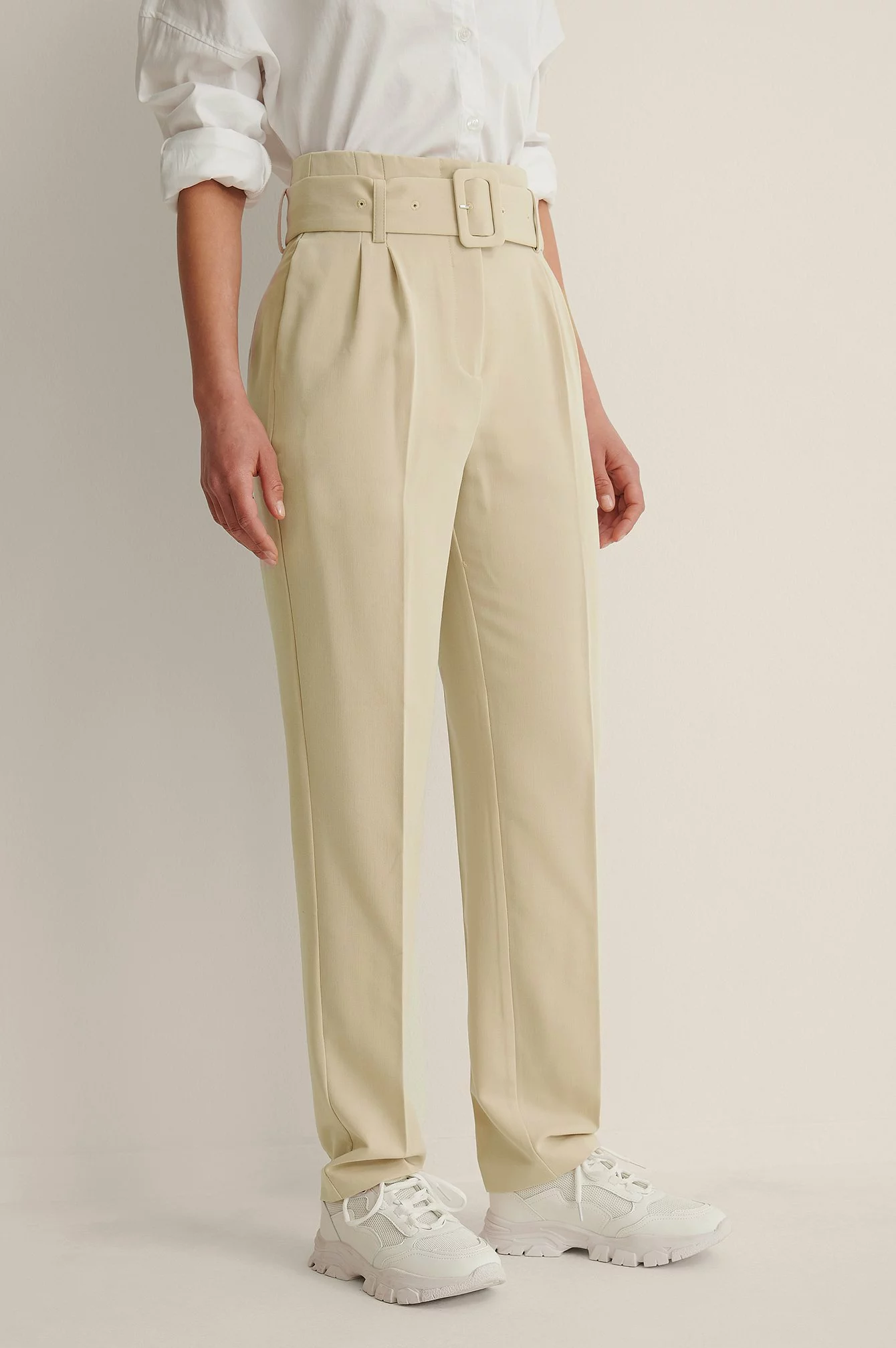 NA-KD Classic Recycled Belted Suit Pants - Image 3