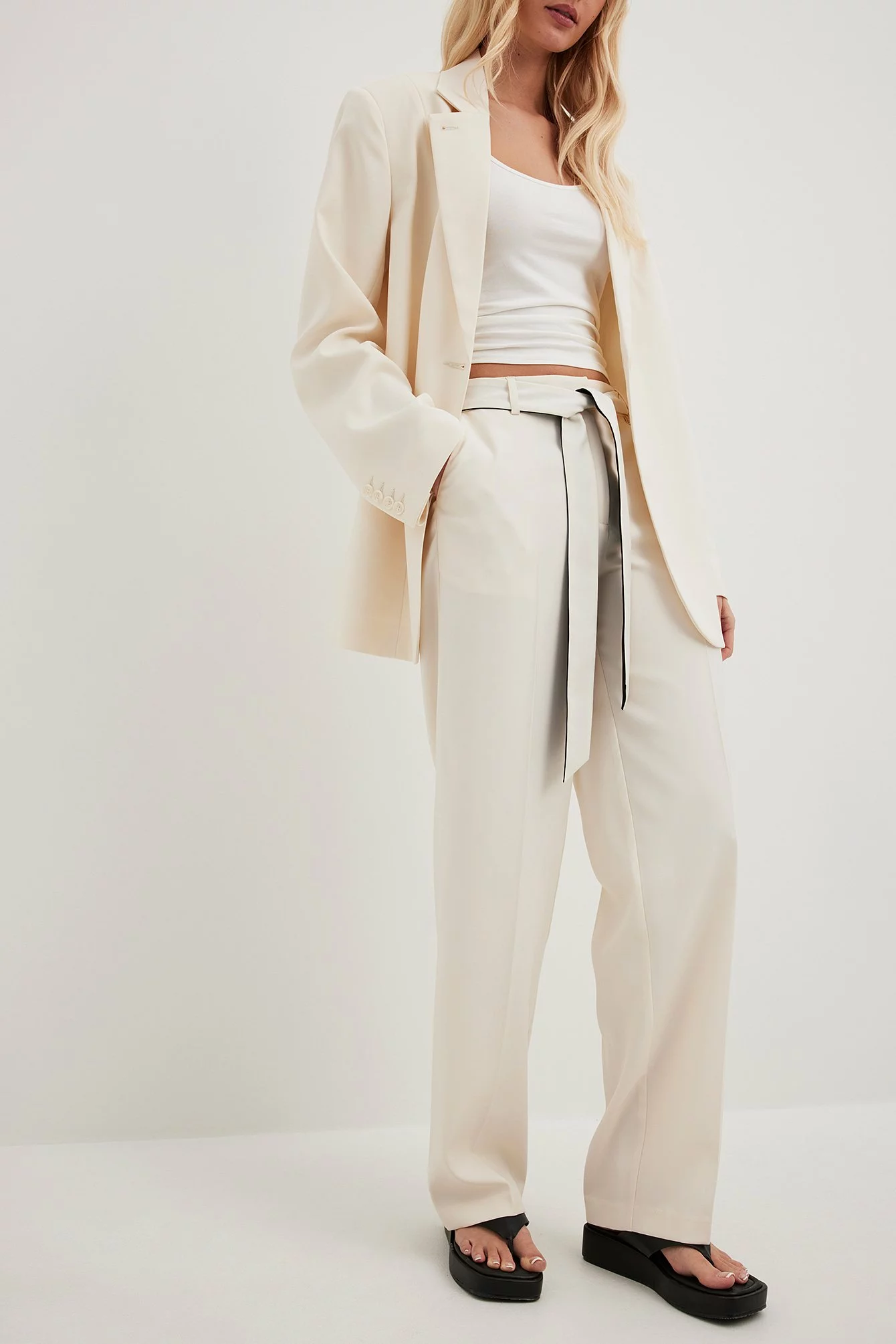 Jessica Haller X NA-KD Belted Suit Trousers - Image 5