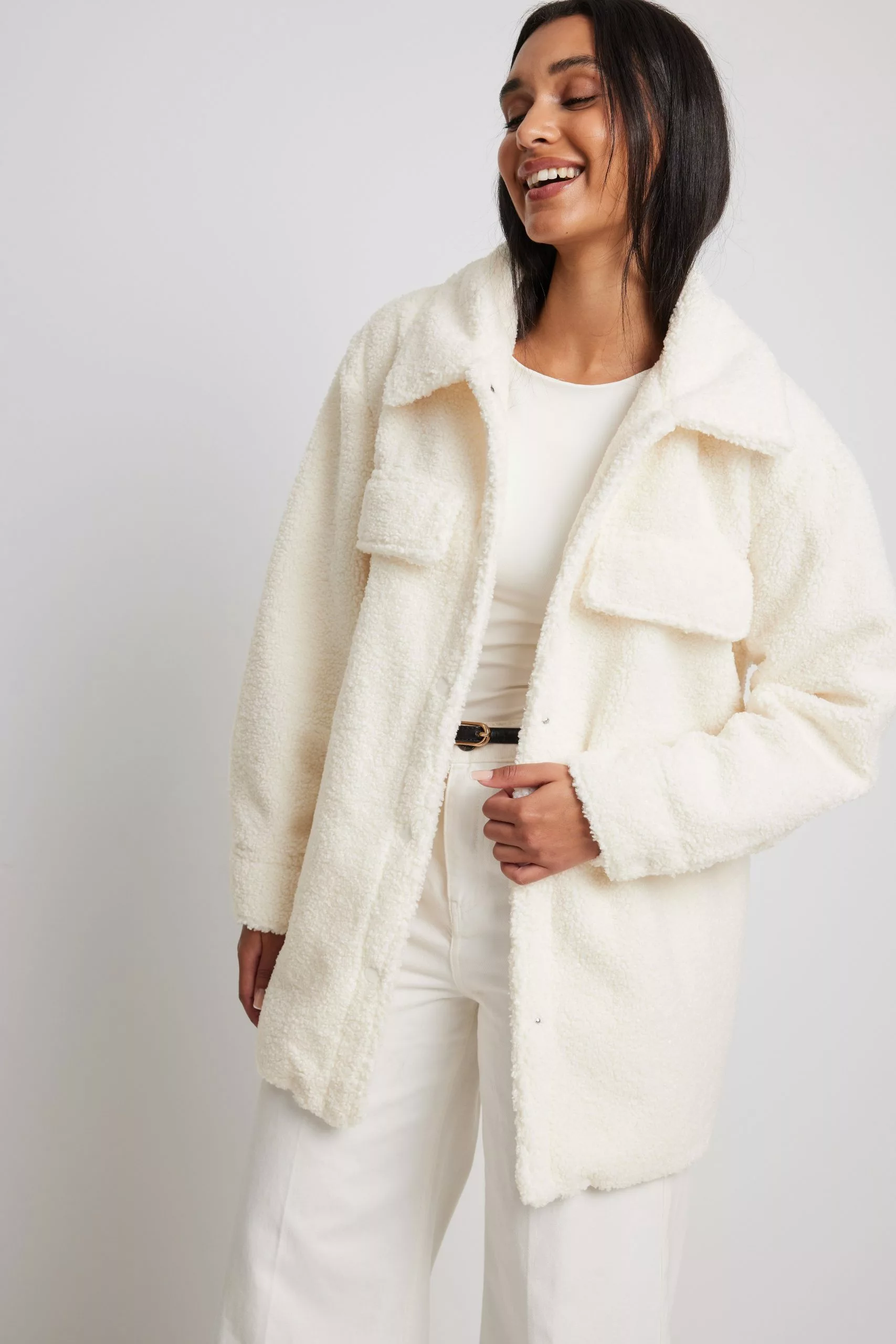 NA-KD Belted Teddy Jacket - Image 2