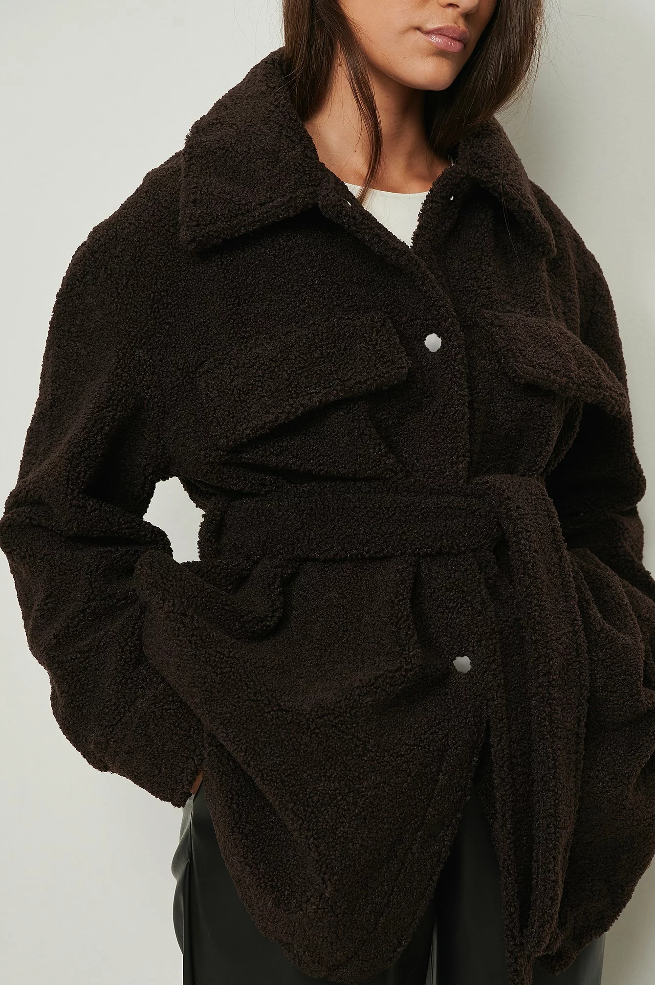 NA-KD Belted Teddy Jacket - Image 6