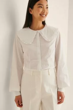 NA-KD Trend Big Collar Cotton Blouse