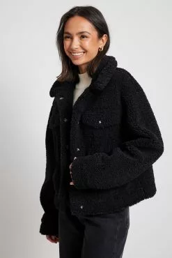 NA-KD Trend Recycled Bonded Teddy Jacket