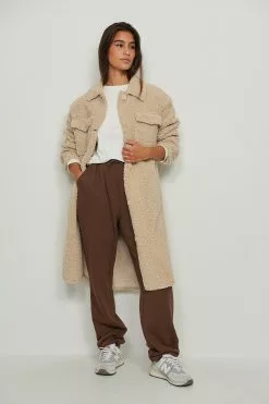 NA-KD Bonded Teddy Long Overshirt