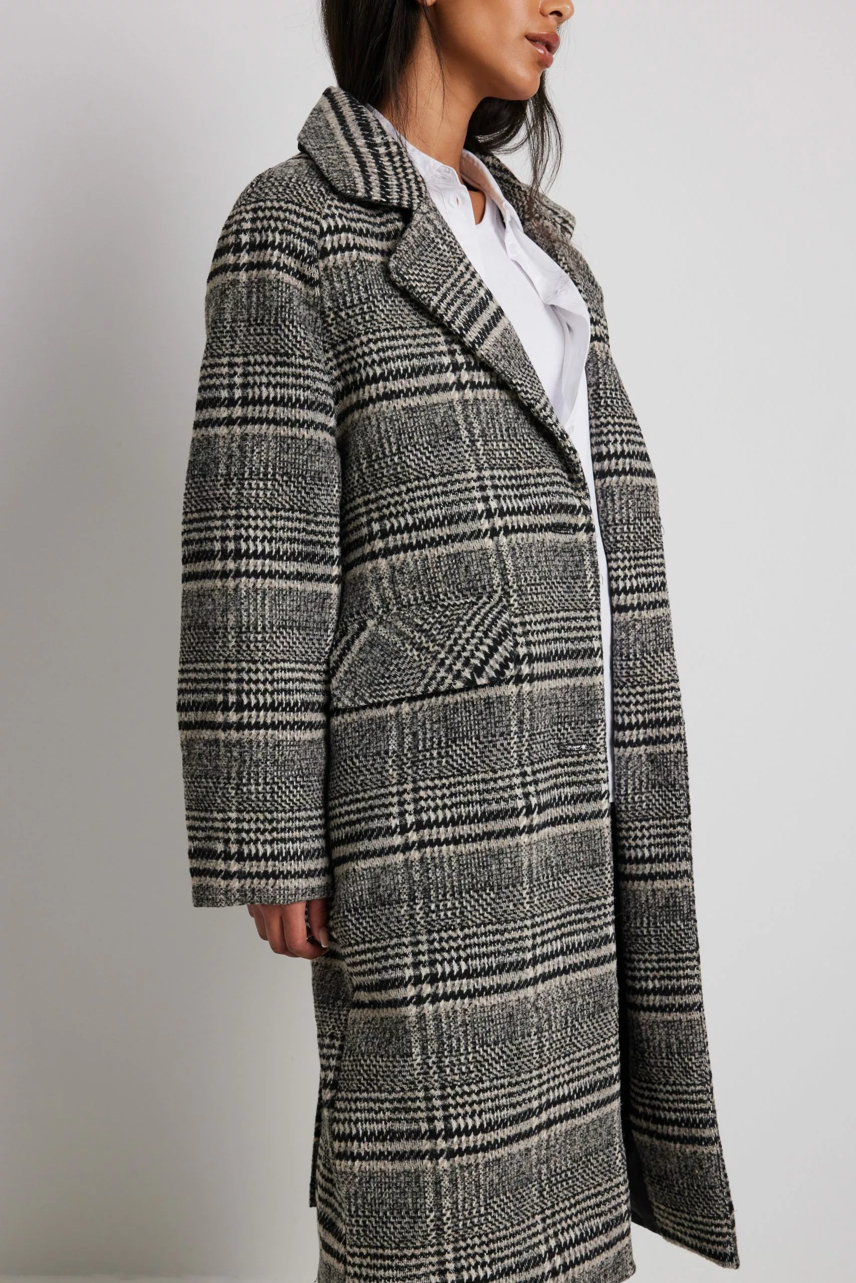 NA-KD Checked Oversized Coat - Image 4