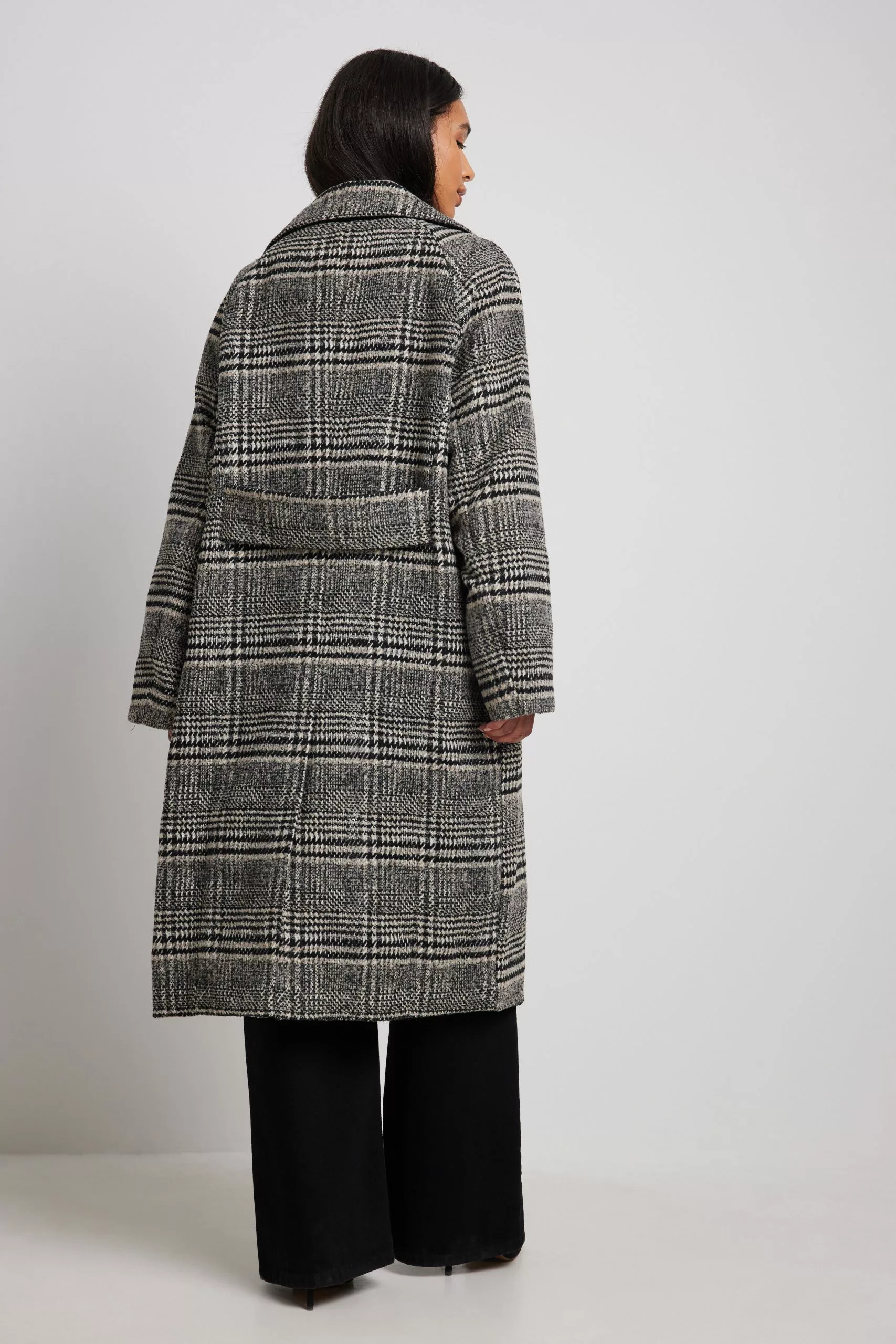 NA-KD Checked Oversized Coat - Image 2