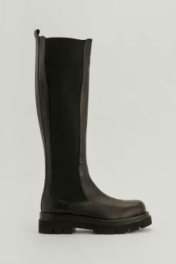 NA-KD Shoes Chunky Leather Profile Shaft Boots