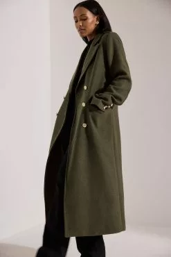 Anika Teller X NA-KD Classic Straight Gold Button Coat