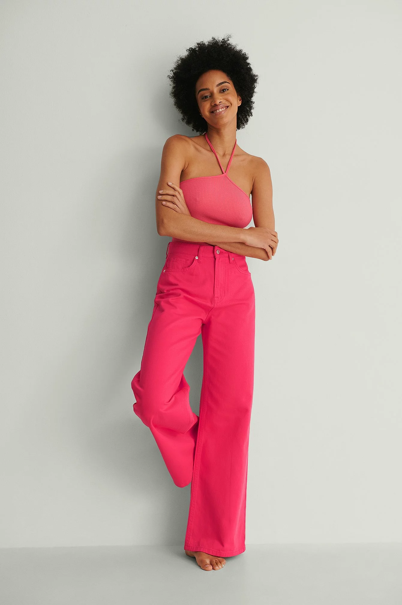 NA-KD Trend Colored Soft Rigid Wide Jeans - Image 6