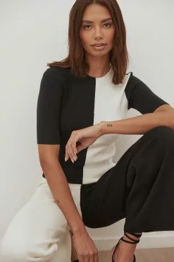 Handpicked X NA-KD Color Blocked Knitted Pants