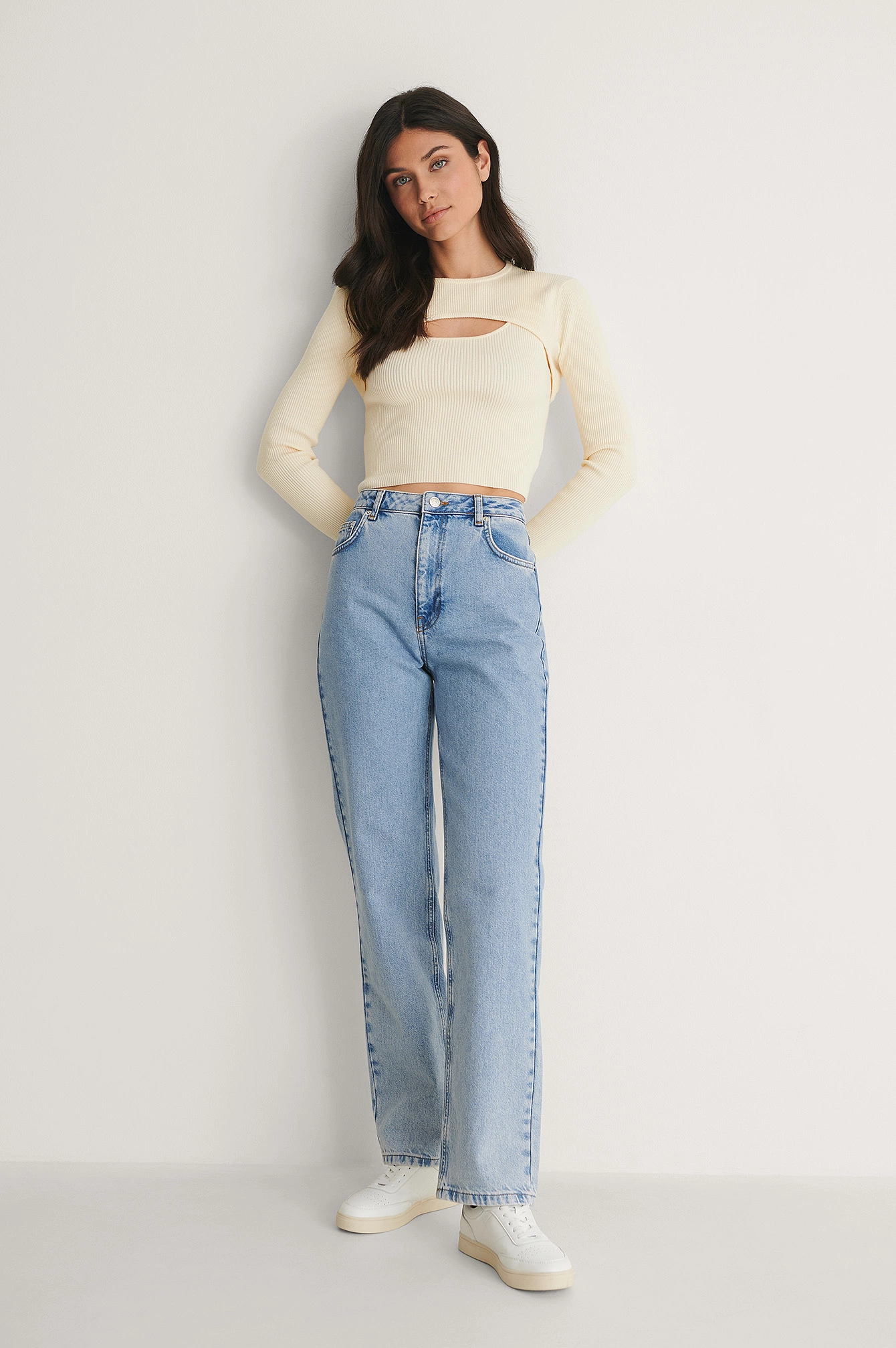 NA-KD Contrast Pocket High Waist Denim - Image 2