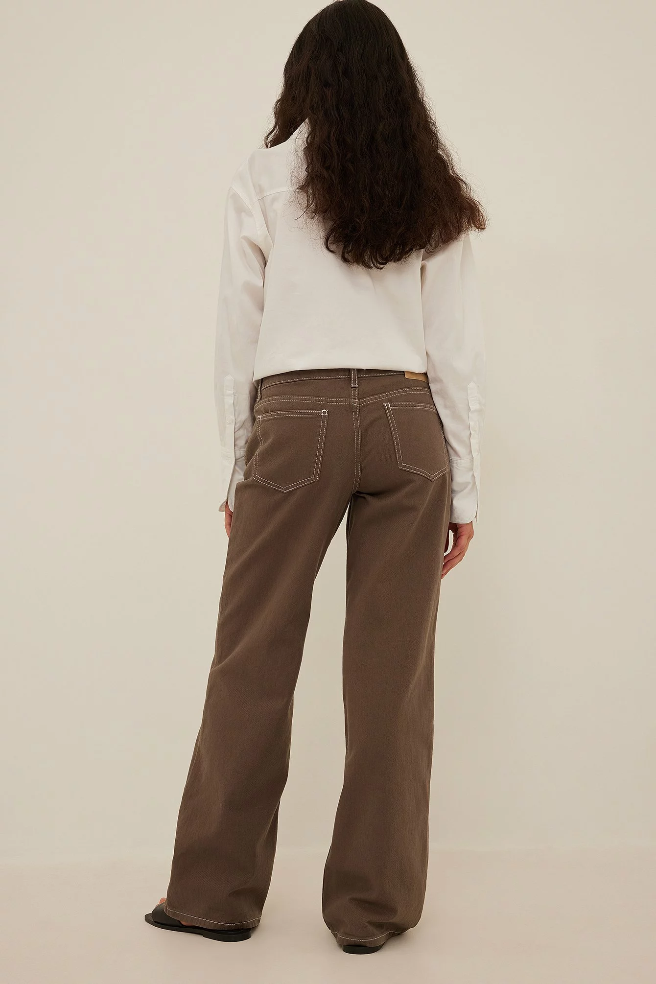 NA-KD Trend Contrast Seam Low Waist Jeans - Image 8