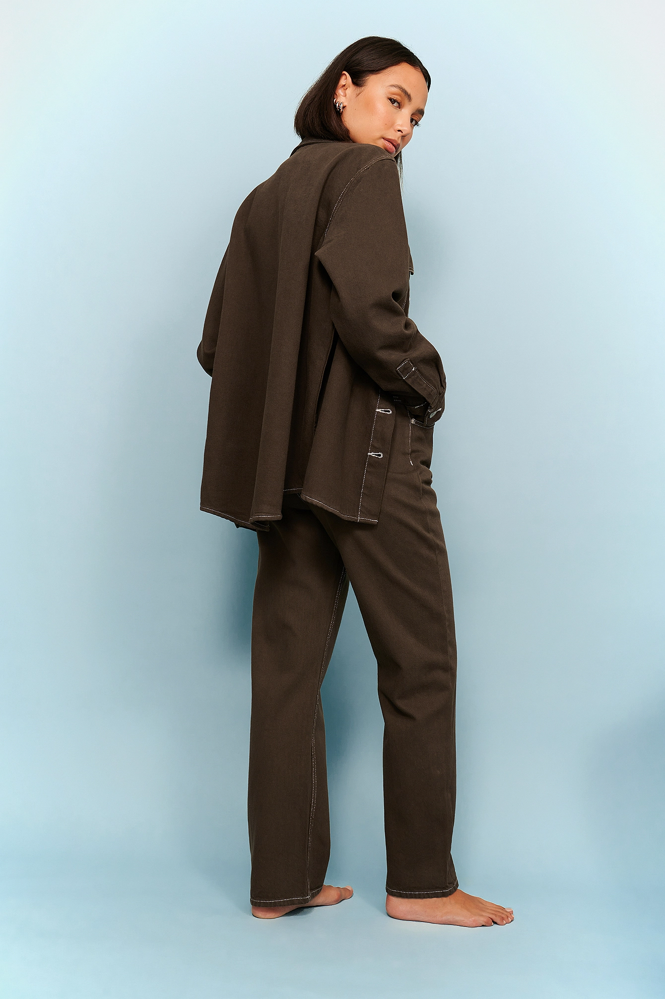 NA-KD Trend Contrast Seam Straight Jeans - Image 12