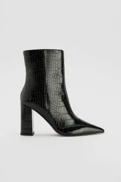 NA-KD Shoes Croc Block Heel Boots