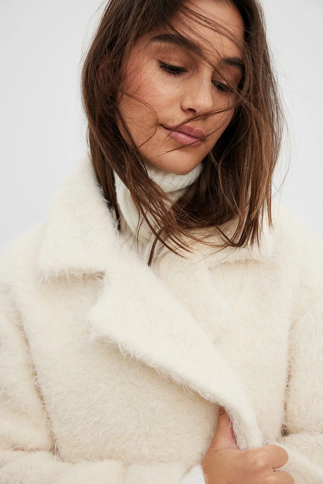 NA-KD Trend Double Buttoned Hairy Coat - Image 6