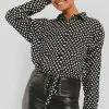 NA-KD Drawstring Dotted Blouse