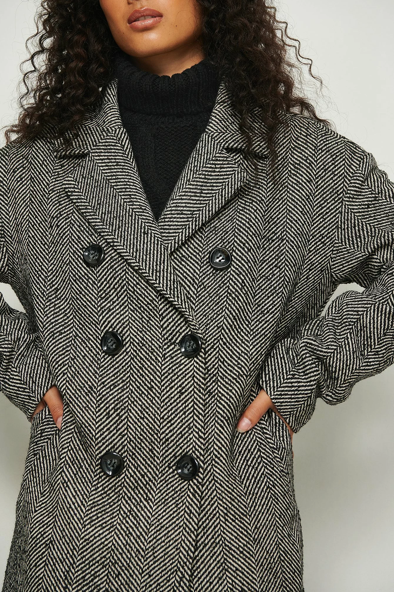 NA-KD Dropped Shoulder Herringbone Coat - Image 4