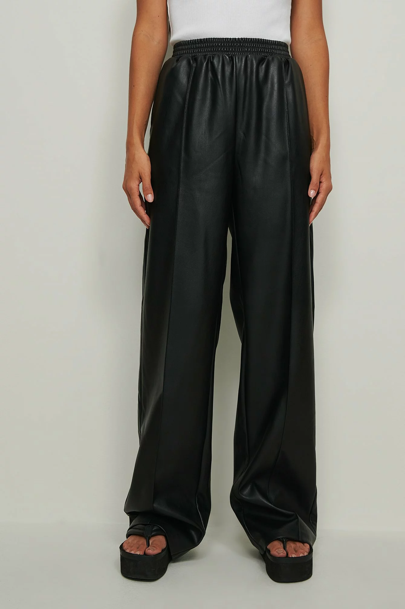 NA-KD Elastic Waist PU Trousers - Image 4