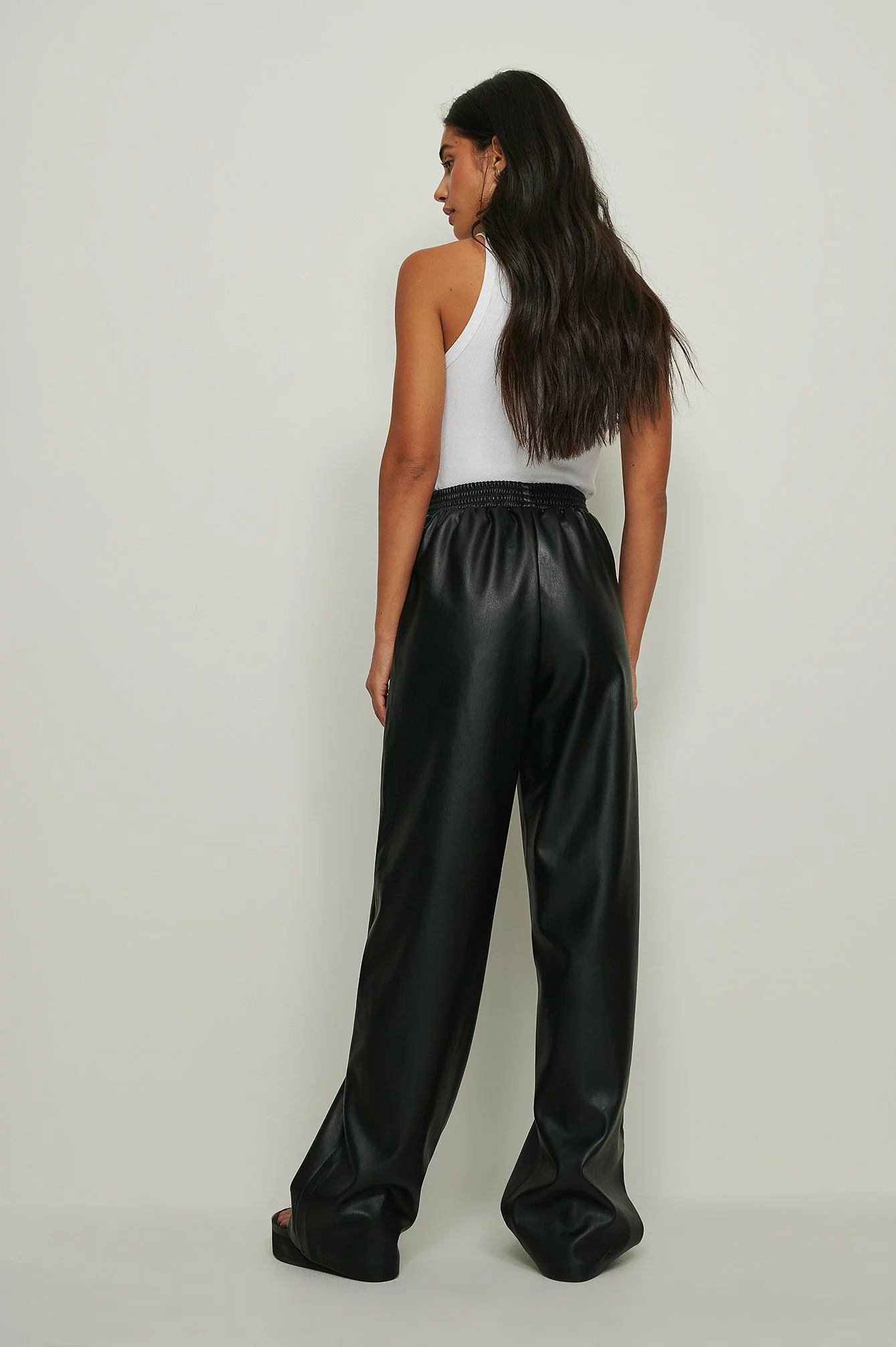 NA-KD Elastic Waist PU Trousers - Image 2