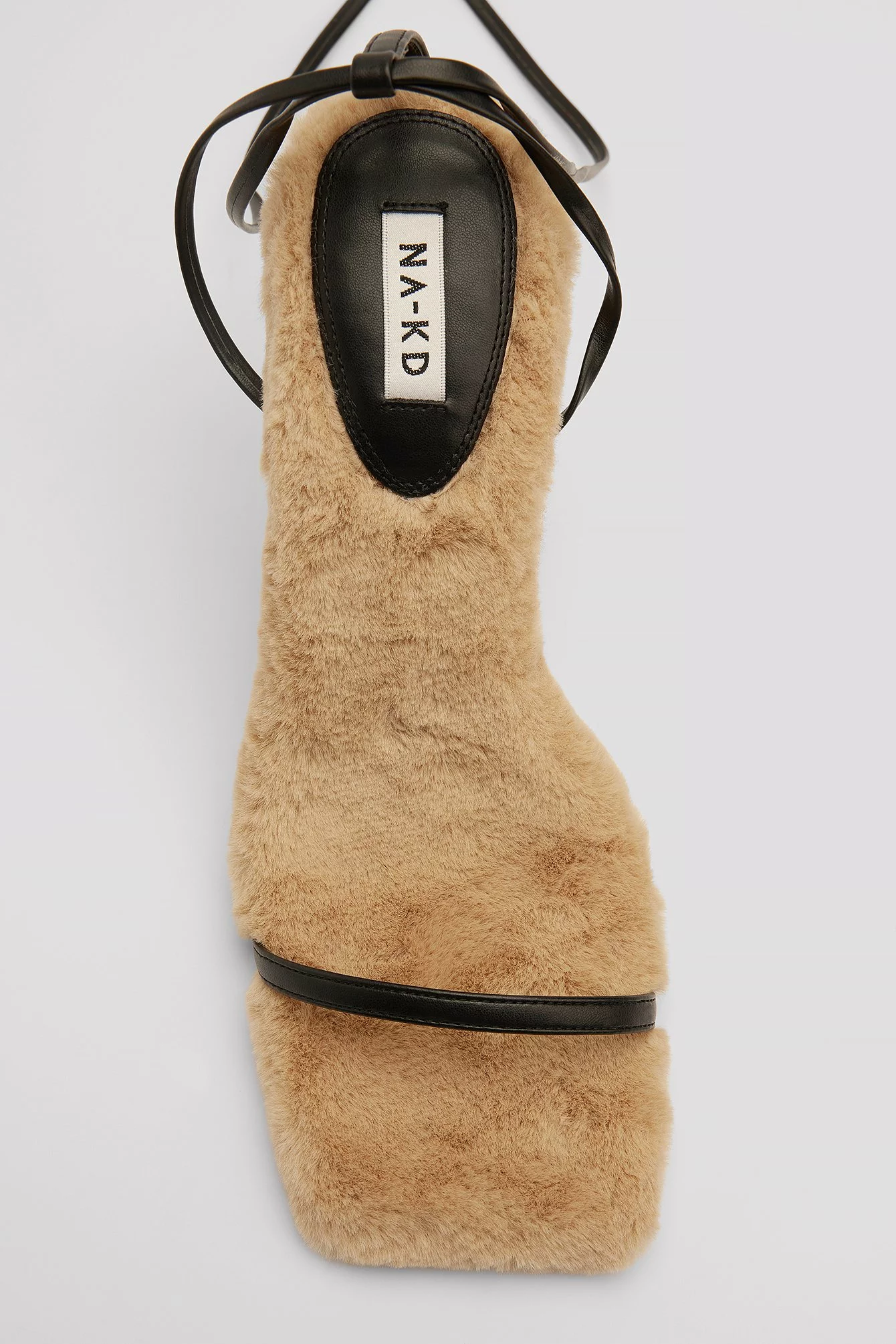 NA-KD Shoes Faux Fur Sole Strappy Heels - Image 7