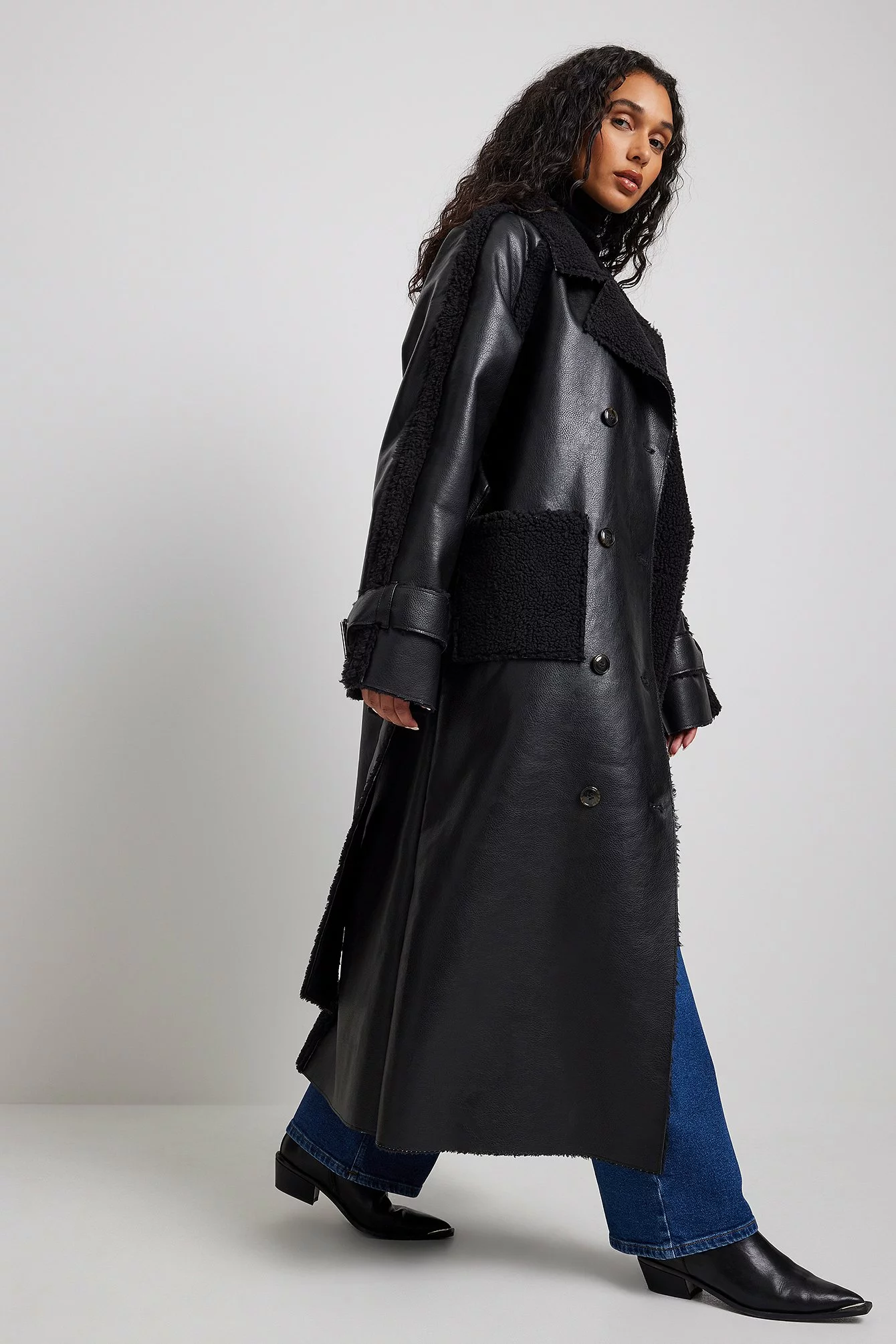 Rianne Meijer X Na-kd Faux Sherling Coat - Image 4