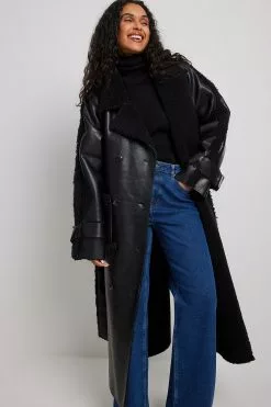 Rianne Meijer X Na-kd Faux Sherling Coat