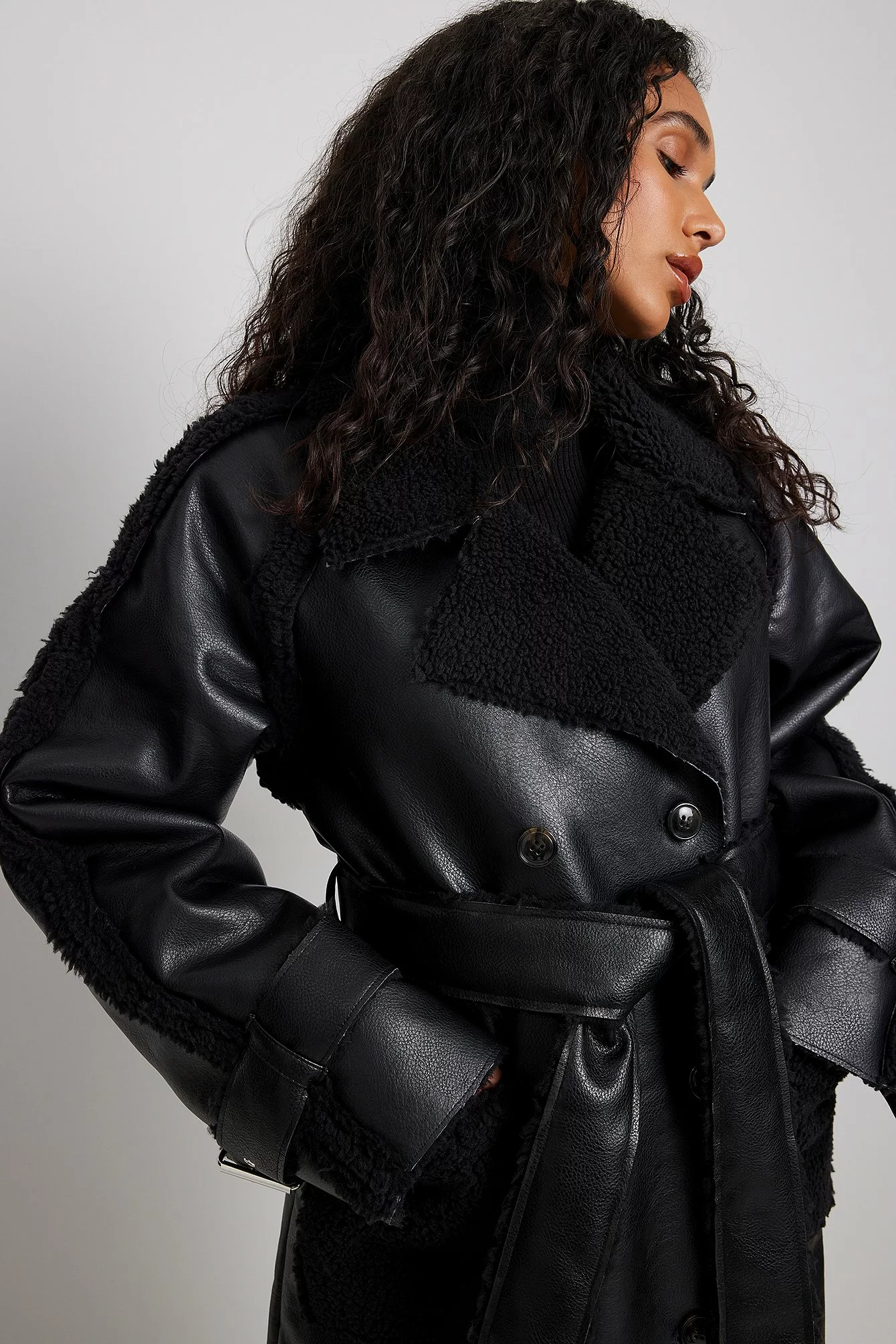 Rianne Meijer X Na-kd Faux Sherling Coat - Image 5