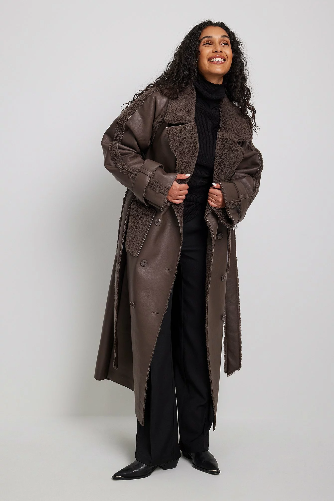 Rianne Meijer X Na-kd Faux Sherling Coat - Image 7