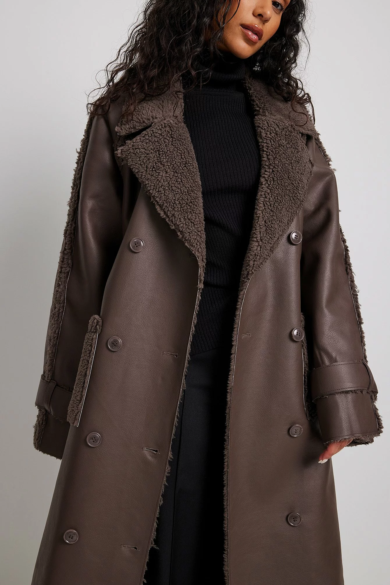 Rianne Meijer X Na-kd Faux Sherling Coat - Image 9