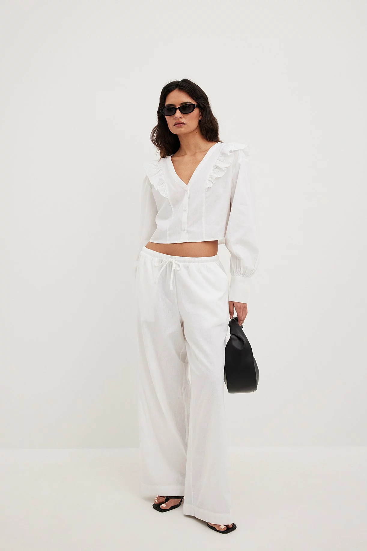 ChloƩ Schuterman X NA-KD Frill Detail Blouse - Image 4