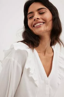 Chloé Schuterman X NA-KD Frill Detail Blouse