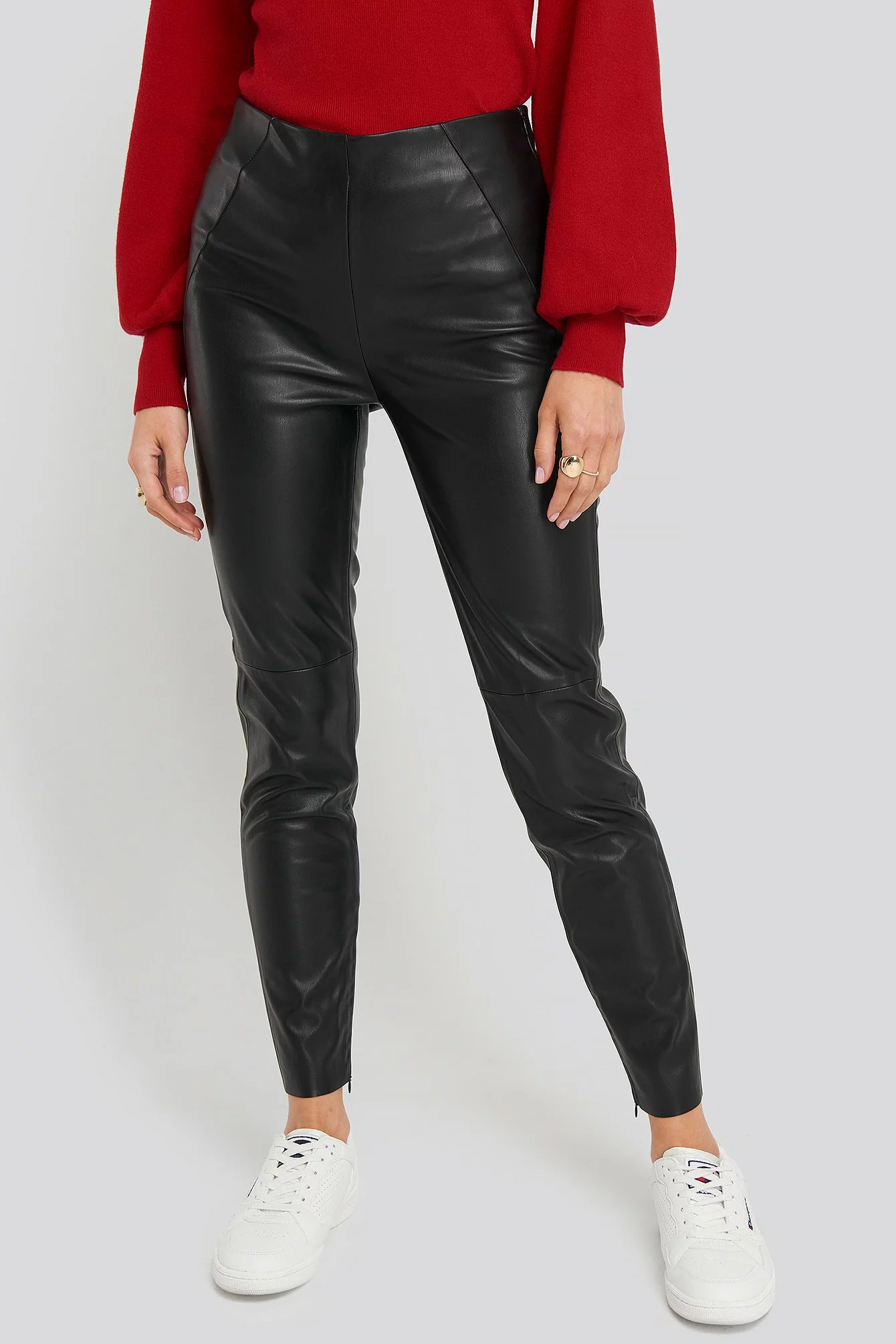 NA-KD Trend Front Detail Seam Pu Pants - Image 2